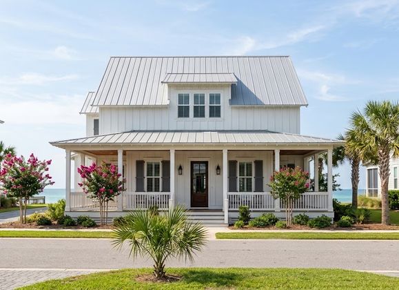 Home in Mexico Beach Florida with the Gulf in the background